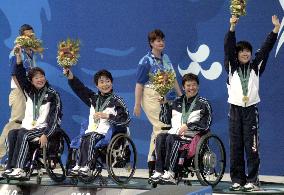 Japanese women win 4x50 meter freestyle relay gold